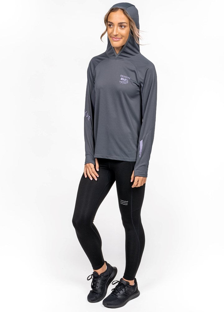 Stripey Fish Face Hoodie Women's