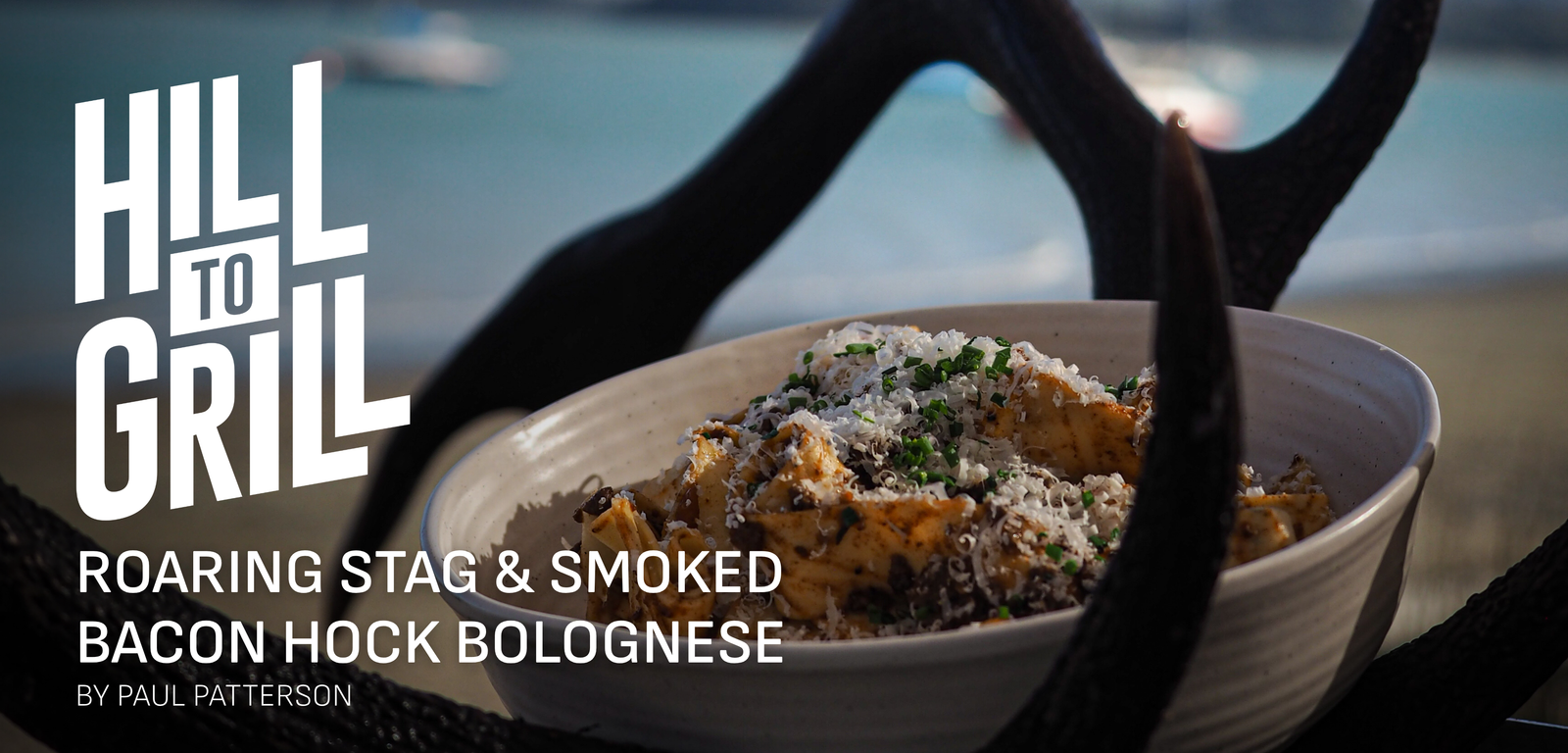 Bowl of food with 'Hill to Grill' branding and text about a dish.
